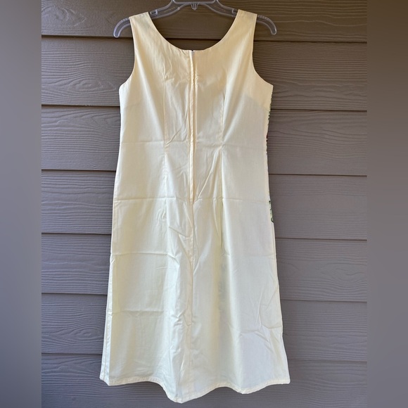 KY's Yellow Tropical Floral Anthurium Orchid Havaiian Midi Tank Dress - Picture 2 of 16